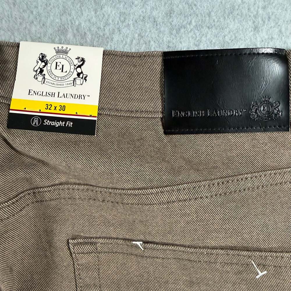 English Laundry Mens Brown 5-Pocket Straight Leg Casual Pants Size 32x30 - Picture 7 of 8